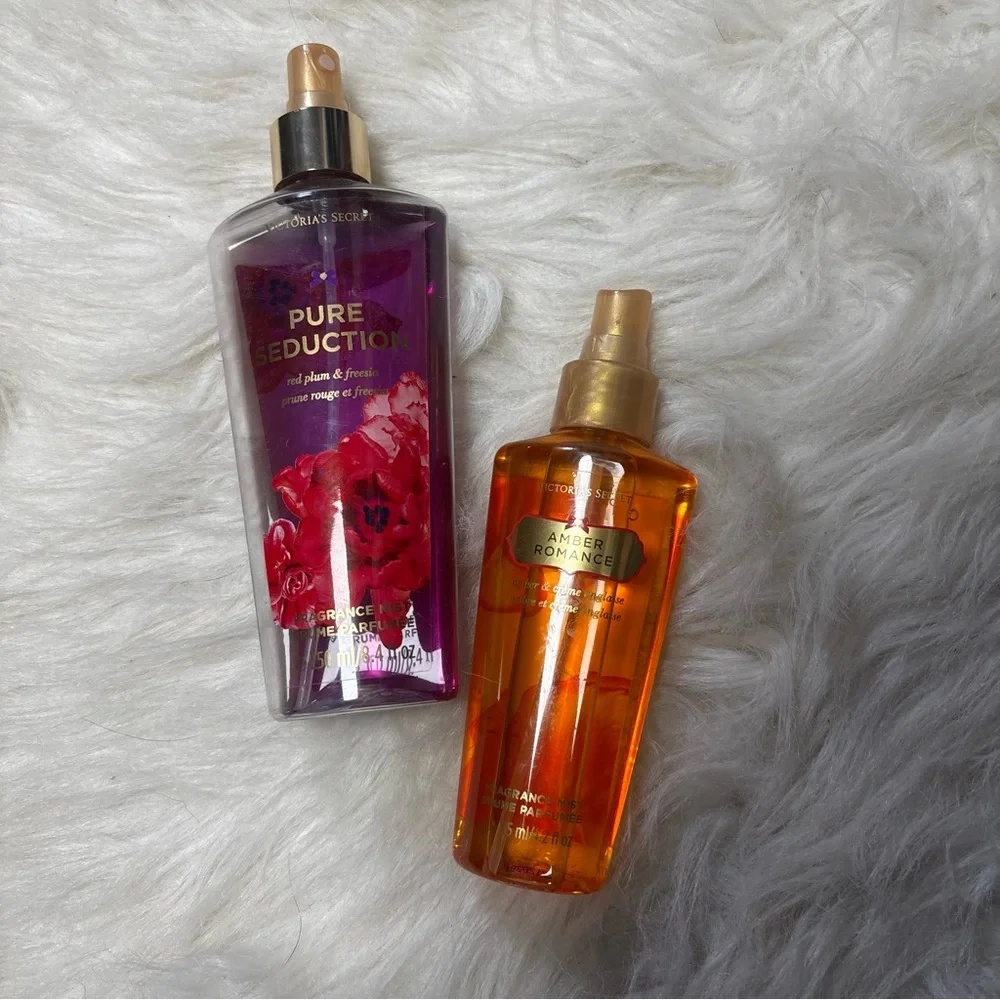 Victoria's Secret Pure Seduction and Amber Romance Body Mist Set